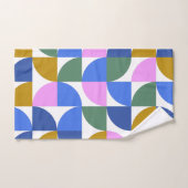 Moderne kleurrijke geometrische patronen Blauw-gou Bad Handdoek (Handdoek)