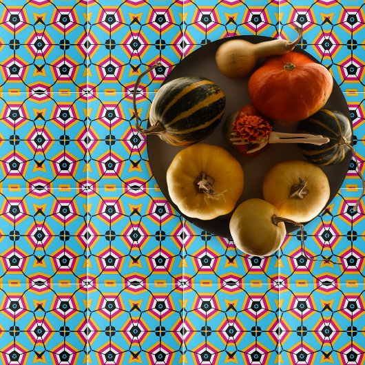 Moderne, kleurrijke geometrische patronen tegeltje