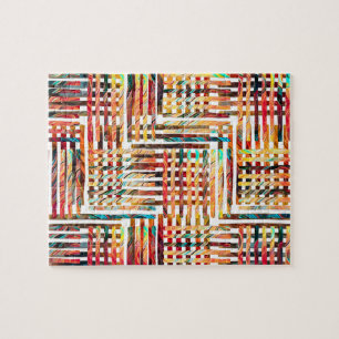 Moderne kleurrijke geometrische stripte patroon legpuzzel