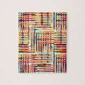 Moderne kleurrijke geometrische stripte patroon legpuzzel (Verticaal)