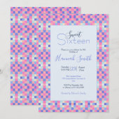 Moderne kleurrijke geometrische vierkantspatronen kaart (Voorkant / Achterkant)