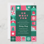 Moderne kleurrijke geometrische vormen kerstfeest kaart (Voorkant)