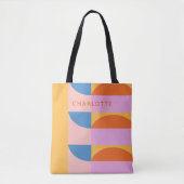 Moderne, kleurrijke geometrische vormen op maat tote bag (Voorkant)