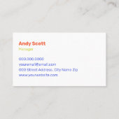 Moderne kleurrijke geometrische vormen visitekaartje (Achterkant)