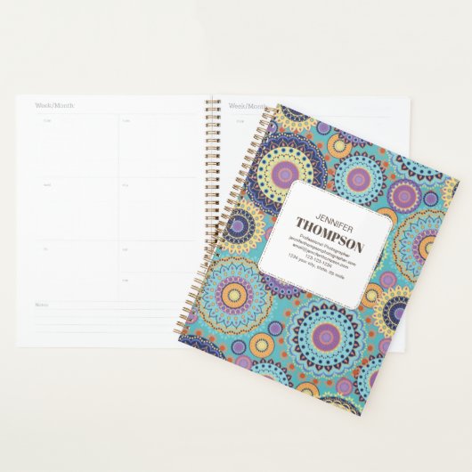 Moderne Kleurrijke Gepersonaliseerde Geometrische  Planner (Display)