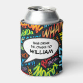 Moderne Kleurrijke Gepersonaliseerde Praatwolk Fun Blikjeskoeler (Blikje Voorkant)