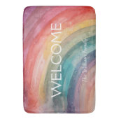Moderne Kleurrijke Gepersonaliseerde Regenboog Deu Badmat (Voorkant Verticaal)