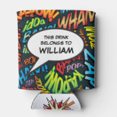 Moderne Kleurrijke Gepersonaliseerde Spraakballon  Blikjeskoeler (Achterkant)