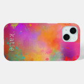 Moderne Kleurrijke Geschilderde Waterverf Kunst w  Case-Mate iPhone Case (Achterkant (horizontaal))