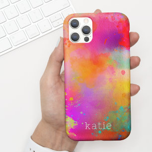 Moderne Kleurrijke Geschilderde Waterverf Kunst w iPhone 15 Case