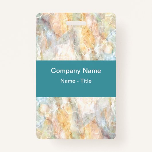 Moderne, kleurrijke, gestone marmer look badge (Voorkant)
