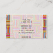 Moderne kleurrijke gestreepte Abstracte fine art b Visitekaartje (Achterkant)