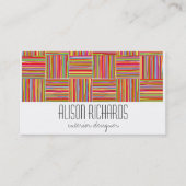 Moderne kleurrijke gestreepte Abstracte fine art b Visitekaartje (Voorkant)