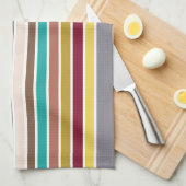 Moderne kleurrijke gestreepte keukenhanddoek (Quarter Fold)