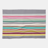 Moderne kleurrijke gestreepte keukenhanddoek (Horizontaal)