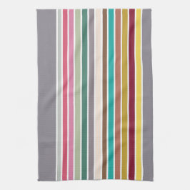 Moderne kleurrijke gestreepte keukenhanddoek