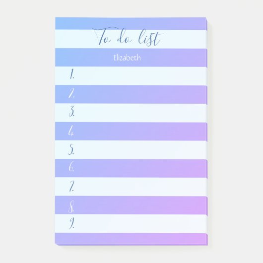 Moderne kleurrijke gestreepte takenlijst post-it® notes (Voorkant)