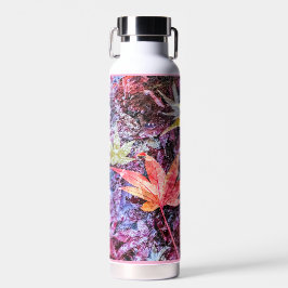 Moderne Kleurrijke Gevallen Bladeren Abstract Waterfles