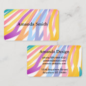 moderne kleurrijke geverfde strepen visitekaartje (Voorkant / Achterkant)