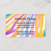 moderne kleurrijke geverfde strepen visitekaartje (Achterkant)