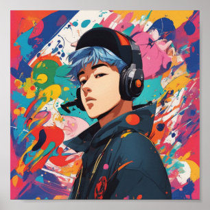 Moderne kleurrijke gewaagde kunst design poster