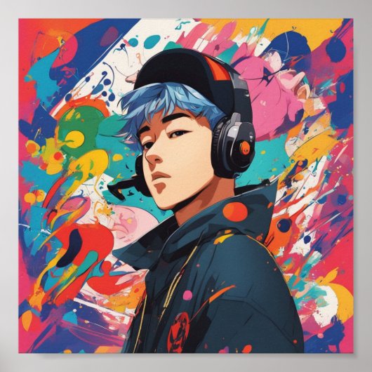 Moderne kleurrijke gewaagde kunst design poster (Voorkant)