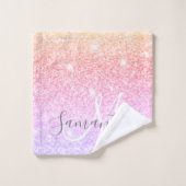 Moderne, kleurrijke glitter bevat persoonlijke naa bad handdoek (Wasdoekje)