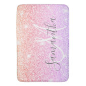 Moderne, kleurrijke glitter bevat persoonlijke naa badmat (Voorkant Verticaal)