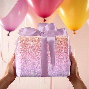 Moderne, kleurrijke glitter bevat persoonlijke naa cadeaupapier