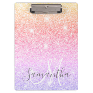 Moderne, kleurrijke glitter bevat persoonlijke naa klembord