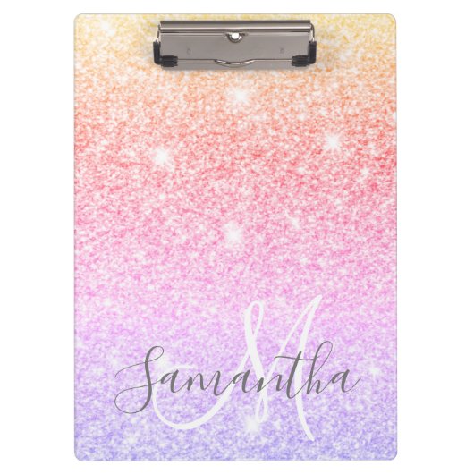 Moderne, kleurrijke glitter bevat persoonlijke naa klembord (Voorkant)