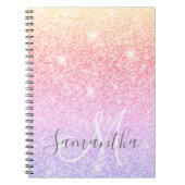 Moderne, kleurrijke glitter bevat persoonlijke naa notitieboek (Voorkant)