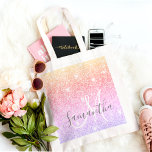 Moderne, kleurrijke glitter bevat persoonlijke naa tote bag<br><div class="desc">Moderne,  kleurrijke glitter bevat persoonlijke naam</div>