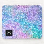Moderne kleurrijke glitter met zwart accent muismat (Voorkant)