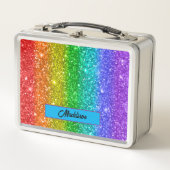 Moderne Kleurrijke Glitter Regenboog Naam (Voorkant)