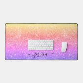 Moderne kleurrijke glitter scriptnaam bureaumat (Keyboard & Muis)