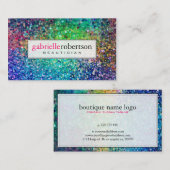 Moderne Kleurrijke Glitter & Sparkles Visitekaartje (Voorkant / Achterkant)