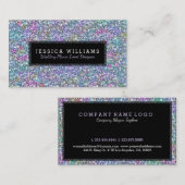 Moderne Kleurrijke Glitter Textuur Print Terug Acc Visitekaartje (Voorkant / Achterkant)