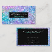 Moderne kleurrijke glittertextuur visitekaartje (Voorkant / Achterkant)