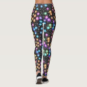 Moderne Kleurrijke Glow Snowflakes Kerstfeest Leggings (Achterkant)