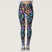 Moderne Kleurrijke Glow Snowflakes Kerstfeest Leggings (Voorkant)