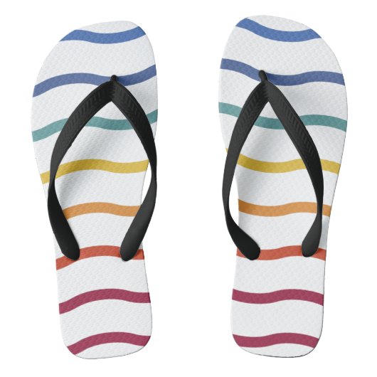 Moderne Kleurrijke Golfpatroon Flip Flops (Voetbed)