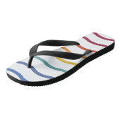 Moderne Kleurrijke Golfpatroon Flip Flops (Schuin)