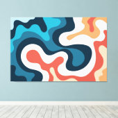 Moderne kleurrijke golven Abstracte Natuur Canvas Afdruk (Insitu (Houten vloer))