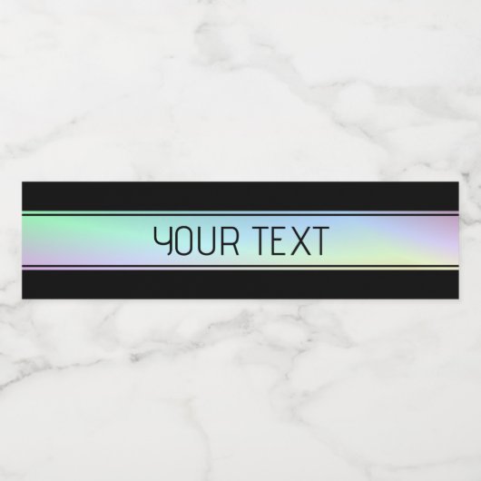 Moderne Kleurrijke Gradiënt & Bewerkbare Tekst Waterfles Etiket (Enkel label)