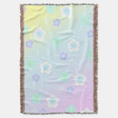 Moderne kleurrijke gradiënt blauw bloempatroon gir deken (Voorkant Verticaal)