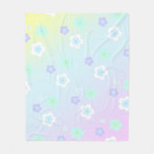 Moderne kleurrijke gradiënt blauw bloempatroon gir fleece deken (Voorkant)