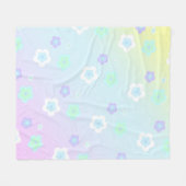 Moderne kleurrijke gradiënt blauw bloempatroon gir fleece deken (Voorkant (Horizontaal))