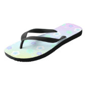 Moderne kleurrijke gradiënt blauw bloempatroon gir teenslippers (Schuin)