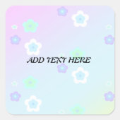 Moderne kleurrijke gradiënt blauw bloempatroon gir vierkante sticker (Voorkant)